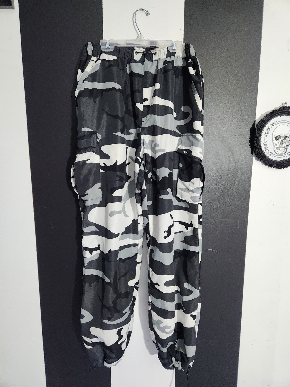 Black & White Camo Cargo Pants